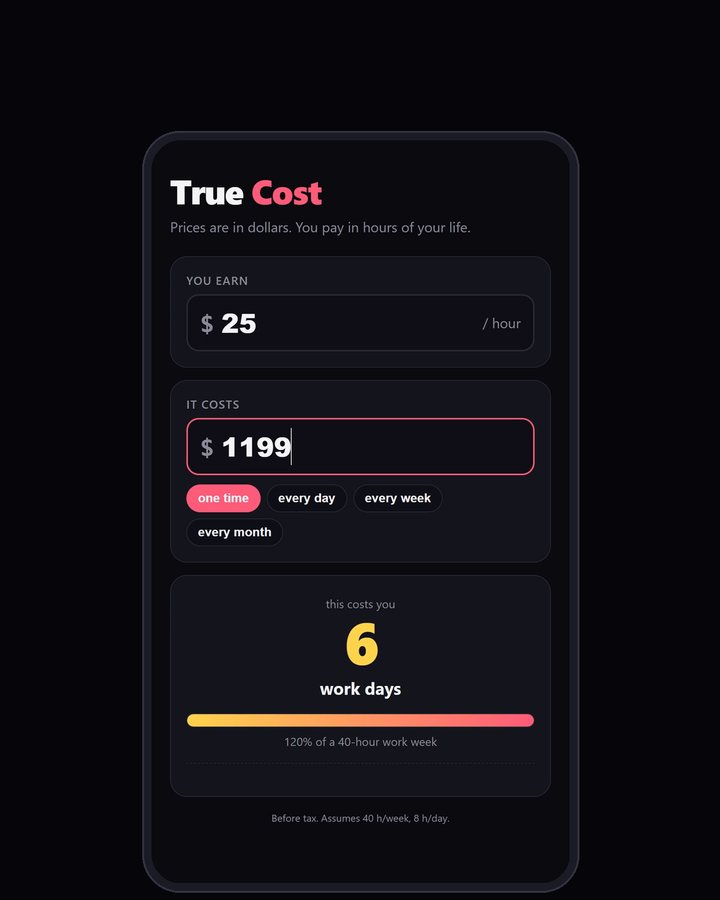 The True Cost app